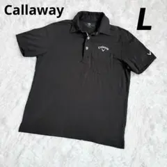 Callaway キャロウェイ ゴルフウェアL 綿半袖ポロシャツ　ブラック