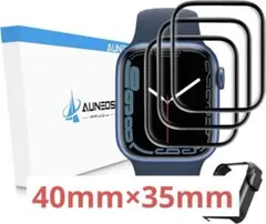 ✤Apple Watch フィルム 40mm 液晶保護 黒枠 キズ防止 3枚