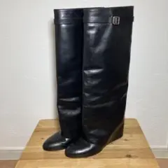 ペリーコ ロングブーツ カバーブーツ ウエッジソール ブラック 22cm