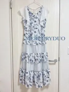 【美品】マーキュリーデュオ＊カラーエンブロイダリーロングワンピース