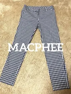 美品♡マカフィー♡紺白チェックのロングパンツ 40