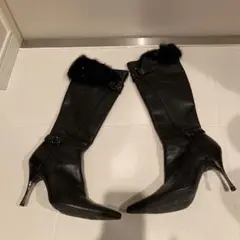 本革ロングブーツ☆ブラック☆23.5㎝