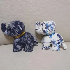 タイ　布製象のぬいぐるみ2匹セット