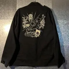 古着ジャケット　Sサイズ think pink 和柄　ブラック