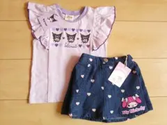 子供服マイメロ*新品Ｔシャツ*未使用クロミちゃん*送料無料ベビー半袖デニムパンツ
