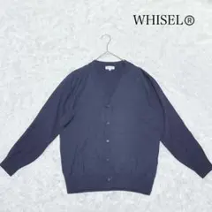 WHISEL ホワイセル Vネック カーディガン ネイビー 医療事務 ナース　Ｌ