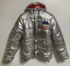 ◯Champion シルバー ダウンジャケット フード付き