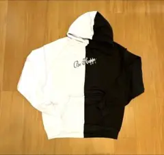 ✨人気商品✨ビッグシルエット プルオーバー パーカー ブラック×ホワイト XXL