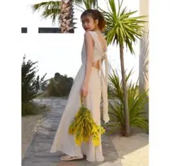 バックデザインノースリワンピース バックリボン