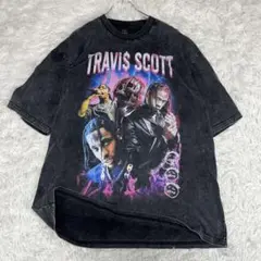 【未使用級】TravisScott ヴィンテージ加工 Tシャツ ストリート 黒