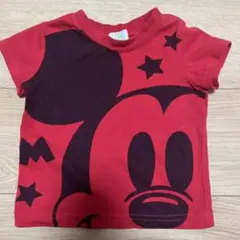 ミッキーマウス Tシャツ 赤 80cm