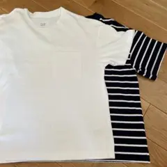 GAP 白Tシャツと紺白ボーダーＴシャツ ２枚セット　Sサイズ