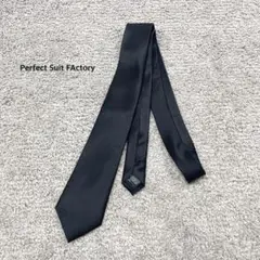 【Perfect Suit FActory】ネクタイ ブラック シルク100