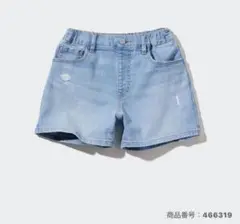 新品タグ付き★UNIQLO デニムショートパンツ 130cm ブルー　ガール