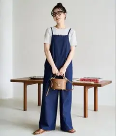 FREAK'S STORE 紐デニムサロペット　ネイビー　Sサイズ