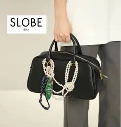 SLOBIENA スローブイエナ　スクエアボストンバッグ　レザー　ブラック