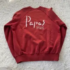 papas パパス　レッド　スウェットトレーナー大きめ