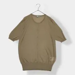 UNIQLO ユニクロ ライトクルーネックカーディガン 半袖 ベージュ L