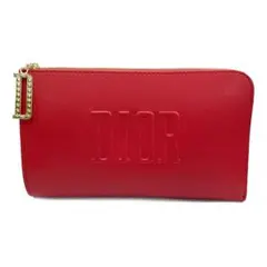 【ビビッドなカラーがおしゃれ♡】Dior スリムコスメポーチ レッド