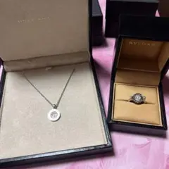 BVLGARI パヴェダイヤネックレス,リングセット