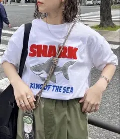 【美品・セール中】CPCM サガラ刺繍 Tシャツ サメ ロゴ 半袖 Mサイズ