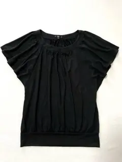 【DHC】Mサイズ黒カットソー＊バタフライギャザーカットソー＊Tシャツ