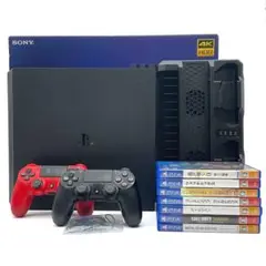 【美品】PS4 Pro ブラック コントローラー 縦置きスタンド ソフト付き