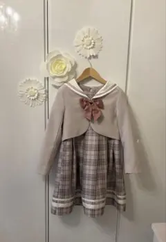 anyFAM KIDS 【2点セット】セーラージャケット+チェックワンピース