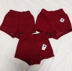 100cm　ショートパンツ　赤　3枚セット 　スクール　体操着　保育園　幼稚園