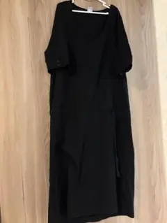 プチバトー　16ans 黒 半袖 ロングワンピース カットソー