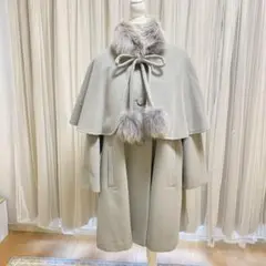 ソレイユ♡シャドーフォックス ウール100% 超上質コート ケープ