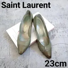 Saint Laurent パンプス 23㎝ グリーン アーモンドトゥ