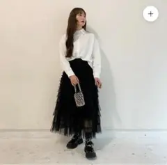 未使用 タグカット フェアリーチュールスカート フリーサイズ ブラック