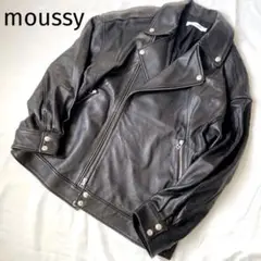 マウジー ライダースジャケット 本革 ラムレザー ビッグシルエット サイズF