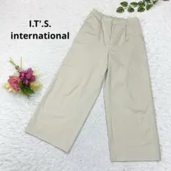 イッツインターナショナル　ゆるだぼ　ハイウエスト ワイドパンツ　ベージュ　M
