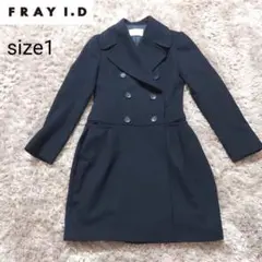 FRAYI.D ピーコート ダブルタック フレア ネイビー 紺 Sサイズ 1