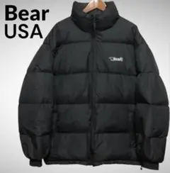 ベアーBear USA ワンポイント ダウンジャケット ビッグサイズ 黒白 L