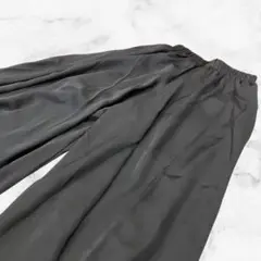 ★【ノーブランド】ノームコアボトムスズボンワイドパンツブラックレディースメンズ
