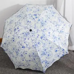 折りたたみ傘 晴雨兼用 UVカット 遮光 遮熱 撥水　軽量 　大きめ　日傘 青