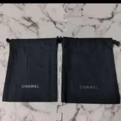 CHANELノベルティ黒ミニ巾着ポーチ2枚セット
