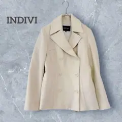 インディヴィ 羊毛 カシミヤ混 日本製 ピーコート 36 上着 アウター