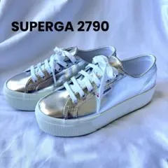 SUPERGA 2790 MIRROR FAUX LEATHER シルバー 37