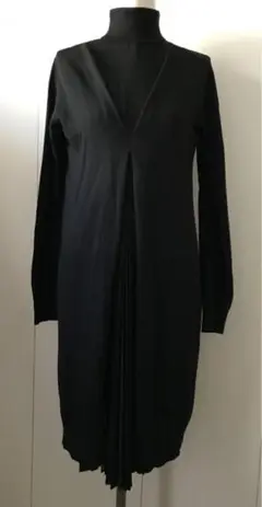 ADEAM アディアム FOXEY シルク プリーツ ニットワンピース 黒