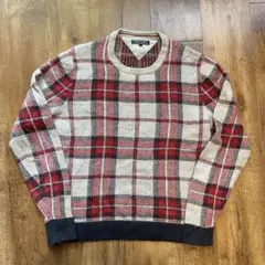00s TOMMY HILFIGER c-boyチェック柄ニットセーターメンズL