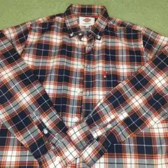とても美品★ディッキーズDickies チェック柄 長袖シャツ M
