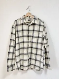 UNIQLO フランネルチェックシャツ メンズ ベージュ XLサイズ
