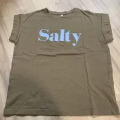 ブラウン Salty プリント 半袖Tシャツ ONE SIZE