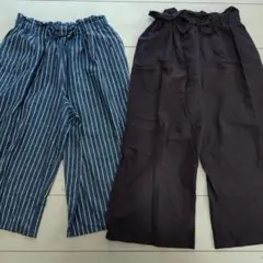 150cm、ワイドパンツ、２点セットくるぶしが見える丈