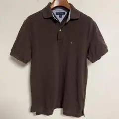 TOMMY HILFIGERトミーヒルフィガー ブラウン ポロシャツ S