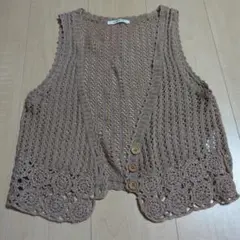 AS　KNOW AS　PINKY　ニットベスト　古着　レディース